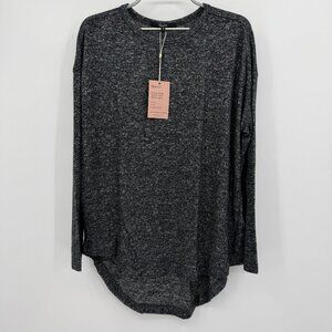 Quince Brushed Lounge Sleeve Lounge Tee size M Medium Women's Lounge Top